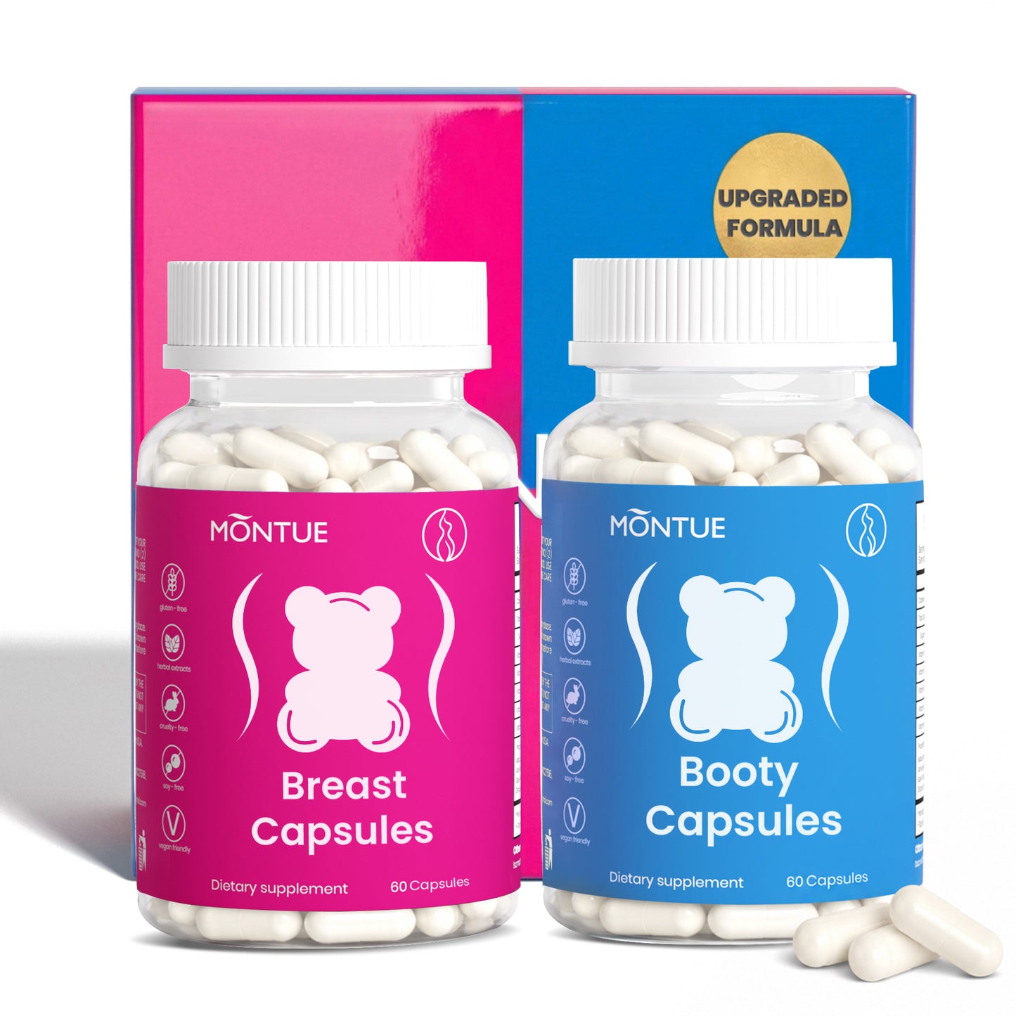Montue Cápsulas de Bienestar Femenino – Fórmula Herbal con Maca, Fenogreco e Hinojo, 16 Extractos Botánicos y Vitaminas Esenciales