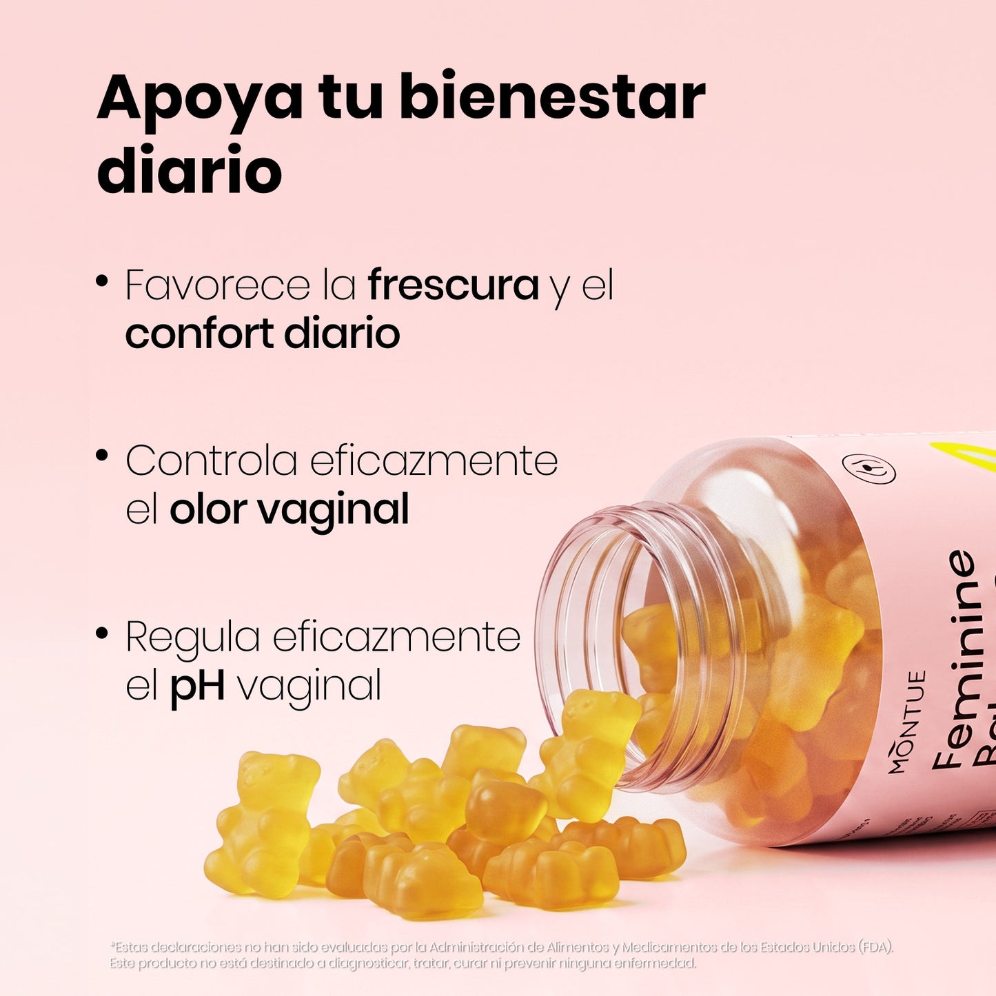 Montue Feminine Balance – Gomitas Veganas con Probióticos para el Bienestar Femenino Diario