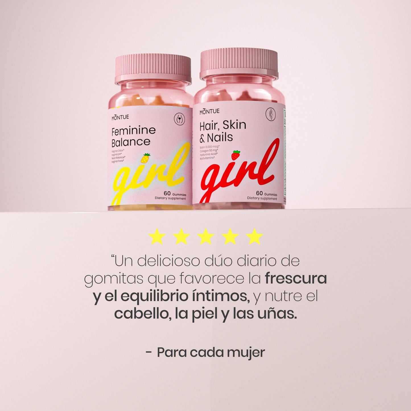 Montue Feminine Balance – Gomitas Veganas con Probióticos para el Bienestar Femenino Diario