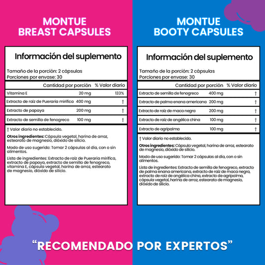 Montue Cápsulas de Bienestar Femenino – Fórmula Herbal con Maca, Fenogreco e Hinojo, 16 Extractos Botánicos y Vitaminas Esenciales
